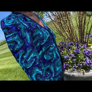 Vintage Joan Leslie Studio Sequin Jacket sz M